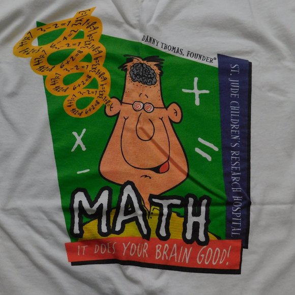 St. Jude's Vintage Men's White Medium Math Shirt - Picture 3 of 4
